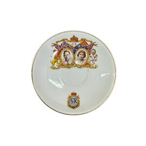 1937 Coronation Commemorative Saucer – King George VI & Queen Elizabeth, England